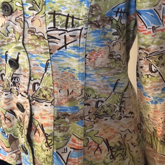 Christopher & Banks Petite button down jacket stretch abstract print Size S - Picture 3 of 9
